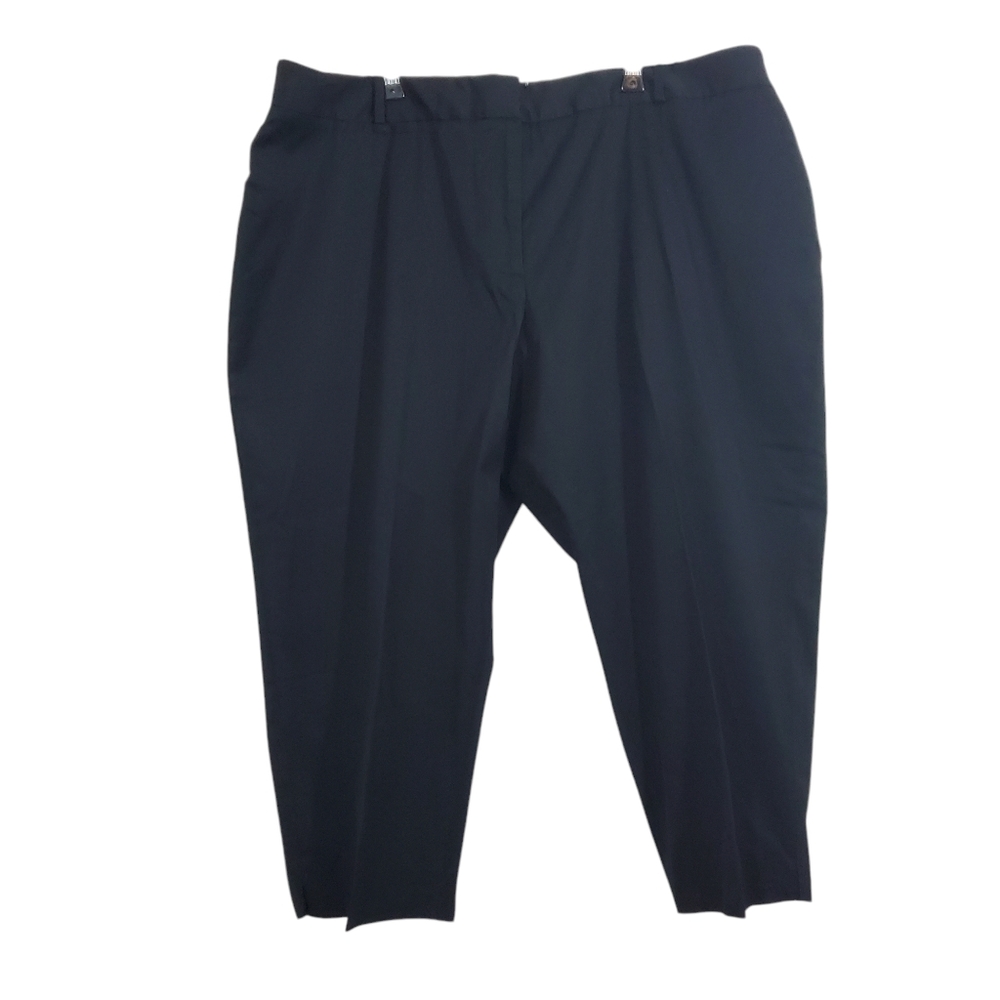 NWT Talbots Heritage Pants Crop Black Elastic Waist 22W Petite Business Casual